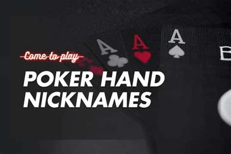 good poker nicknames
